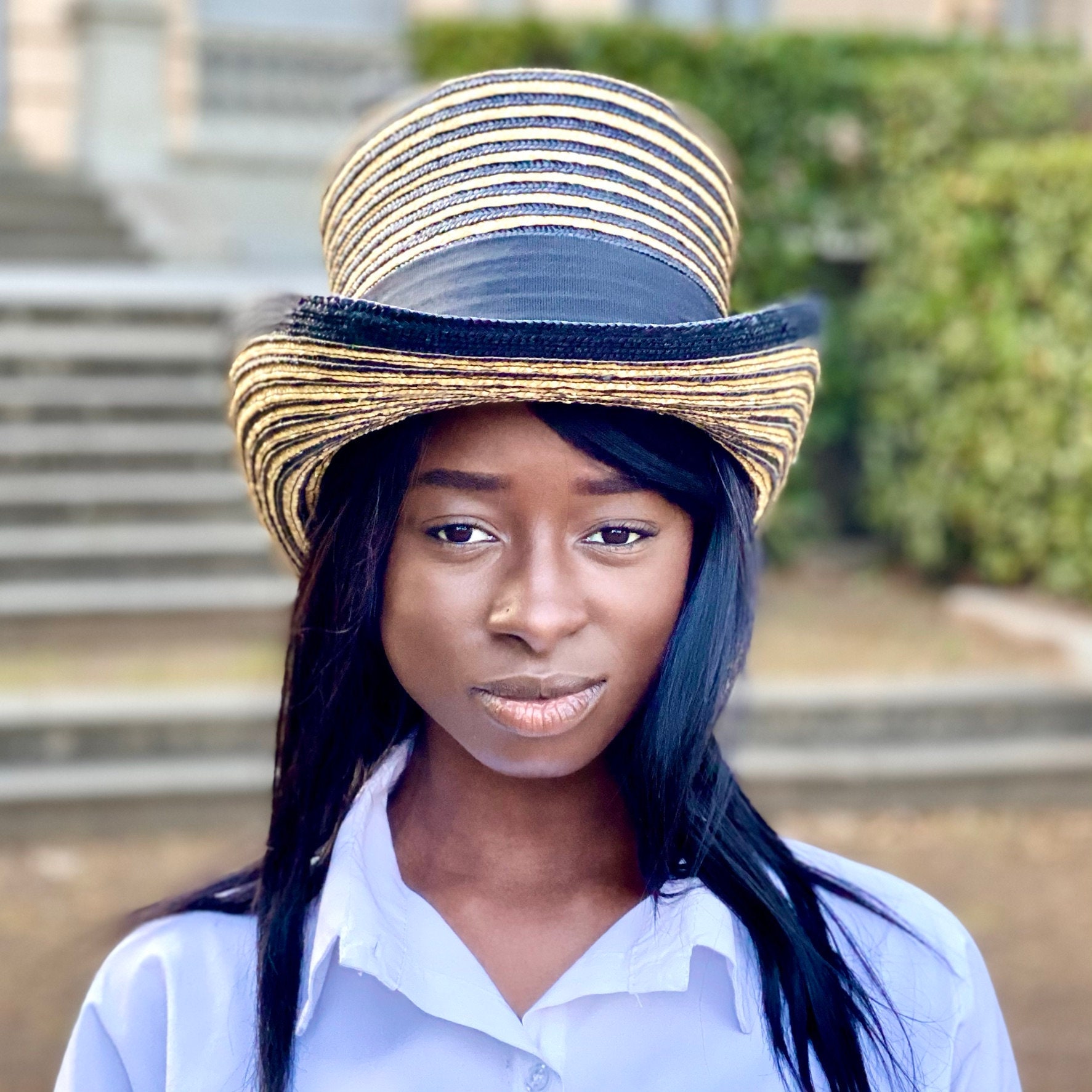 Striped Straw Top Hat Charlie and the 