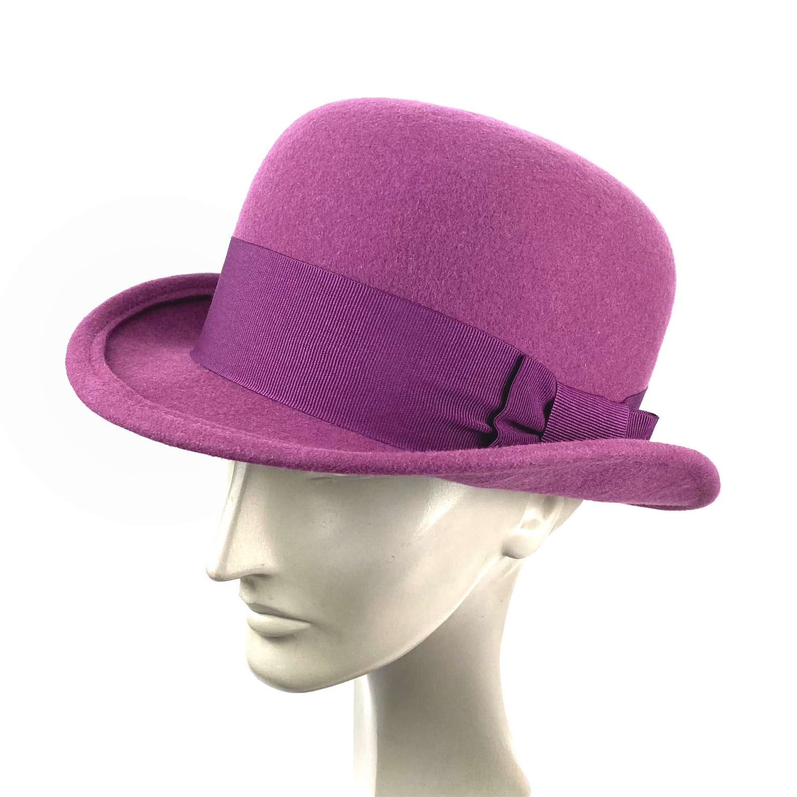 Bowler Felt Hat Billycock Hat Man Derby Hat Bowler Hat for Etsy