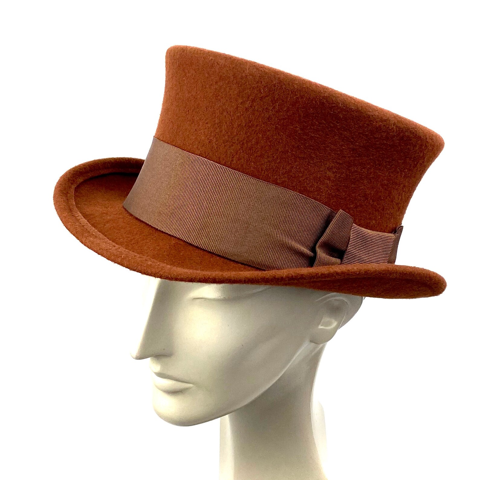 Top hat in chocolate brown color brown felt hat top hat for Etsy