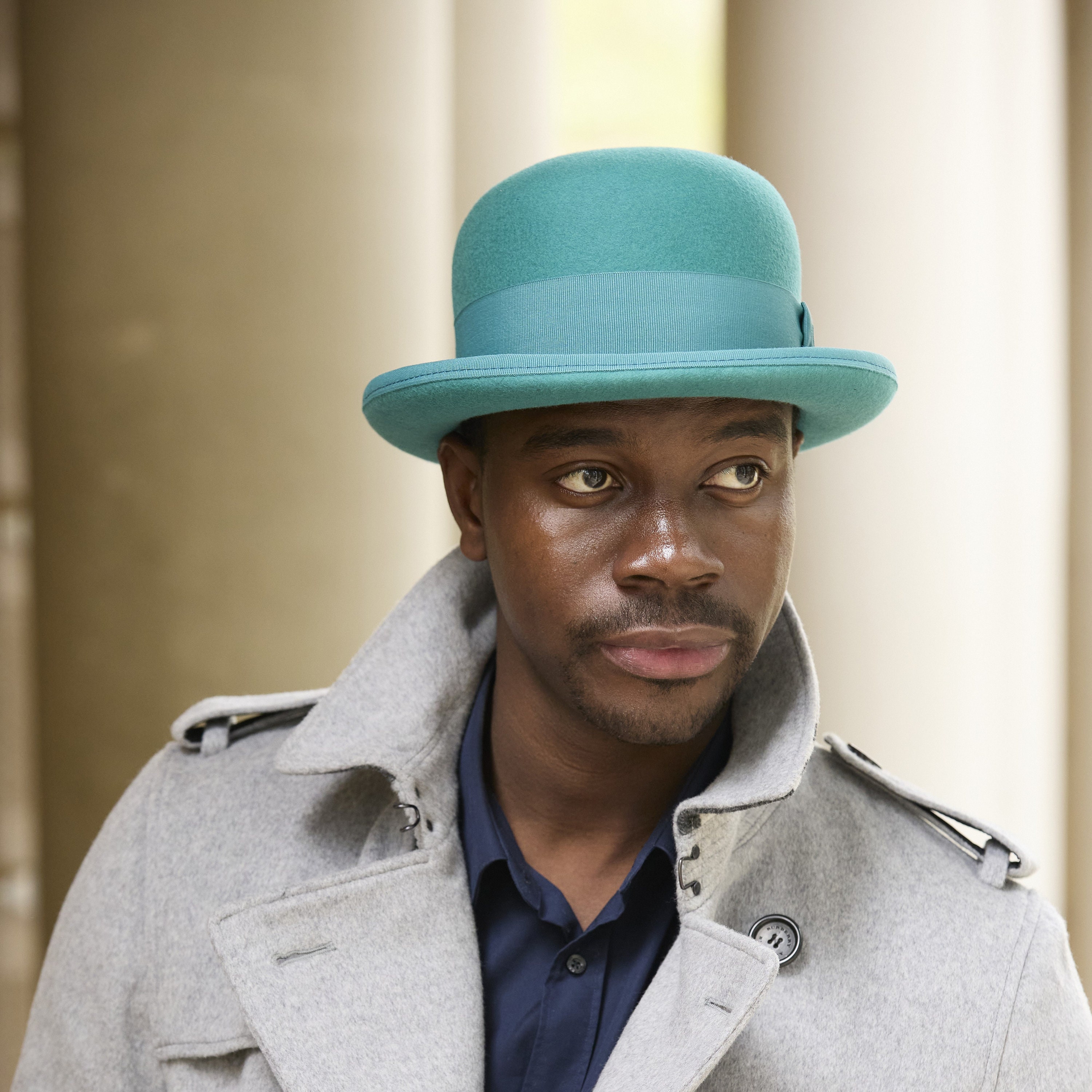 Turquoise Felt Bowler Hat: Handmade Derby Billycock for Men - Etsy