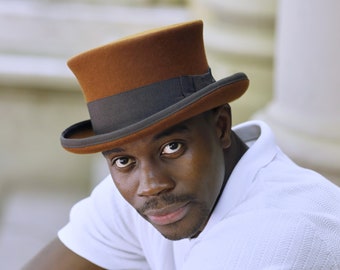 Top Hat Brown, CHOCOLATE Color Top Hat, Brown Top Hat for Men and