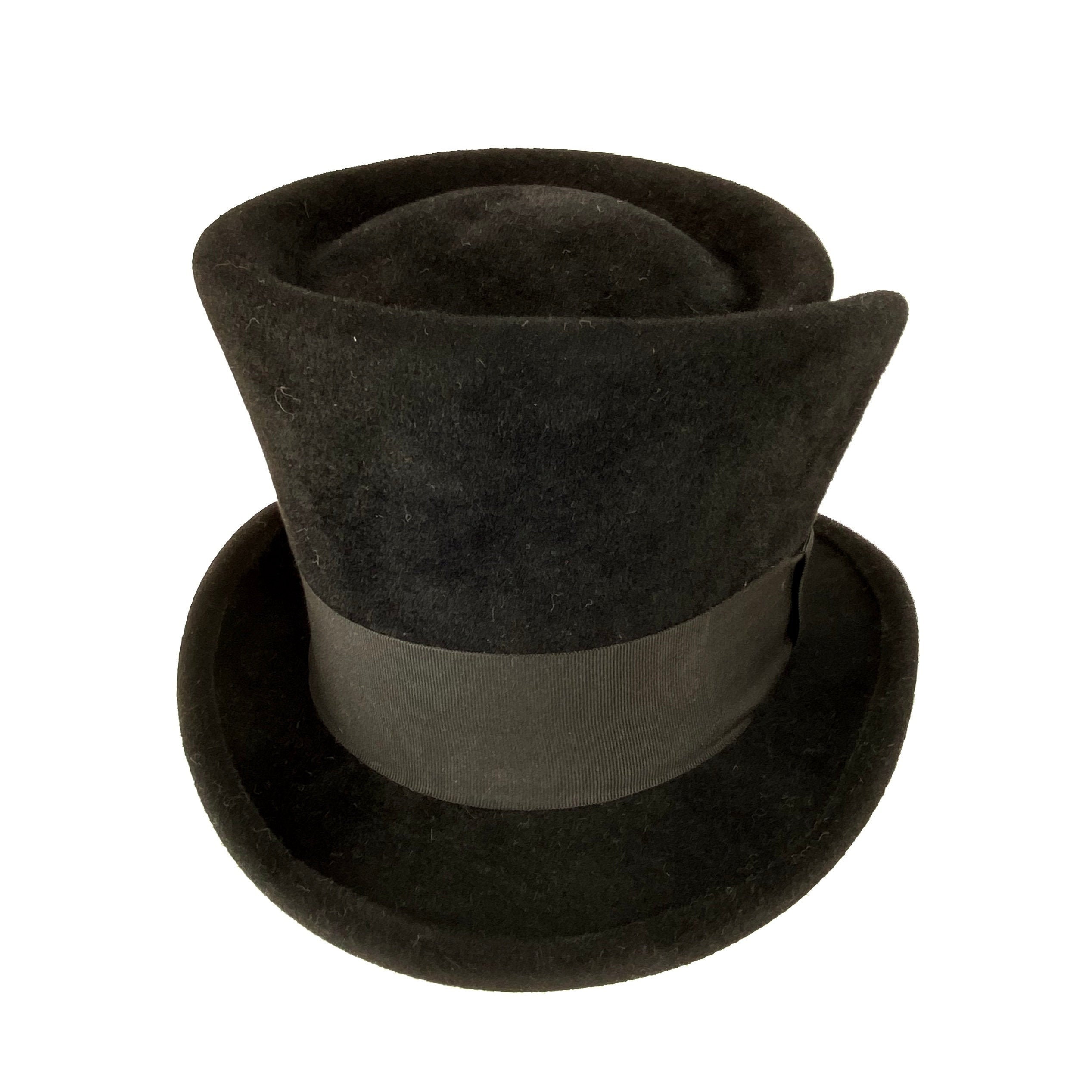 Topper Hat Black Top Hat Black Fur Felt 