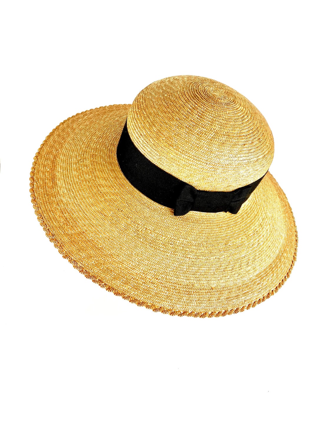 Wide Brim Natural Straw Hat Italian Woman Straw Hat Large Etsy