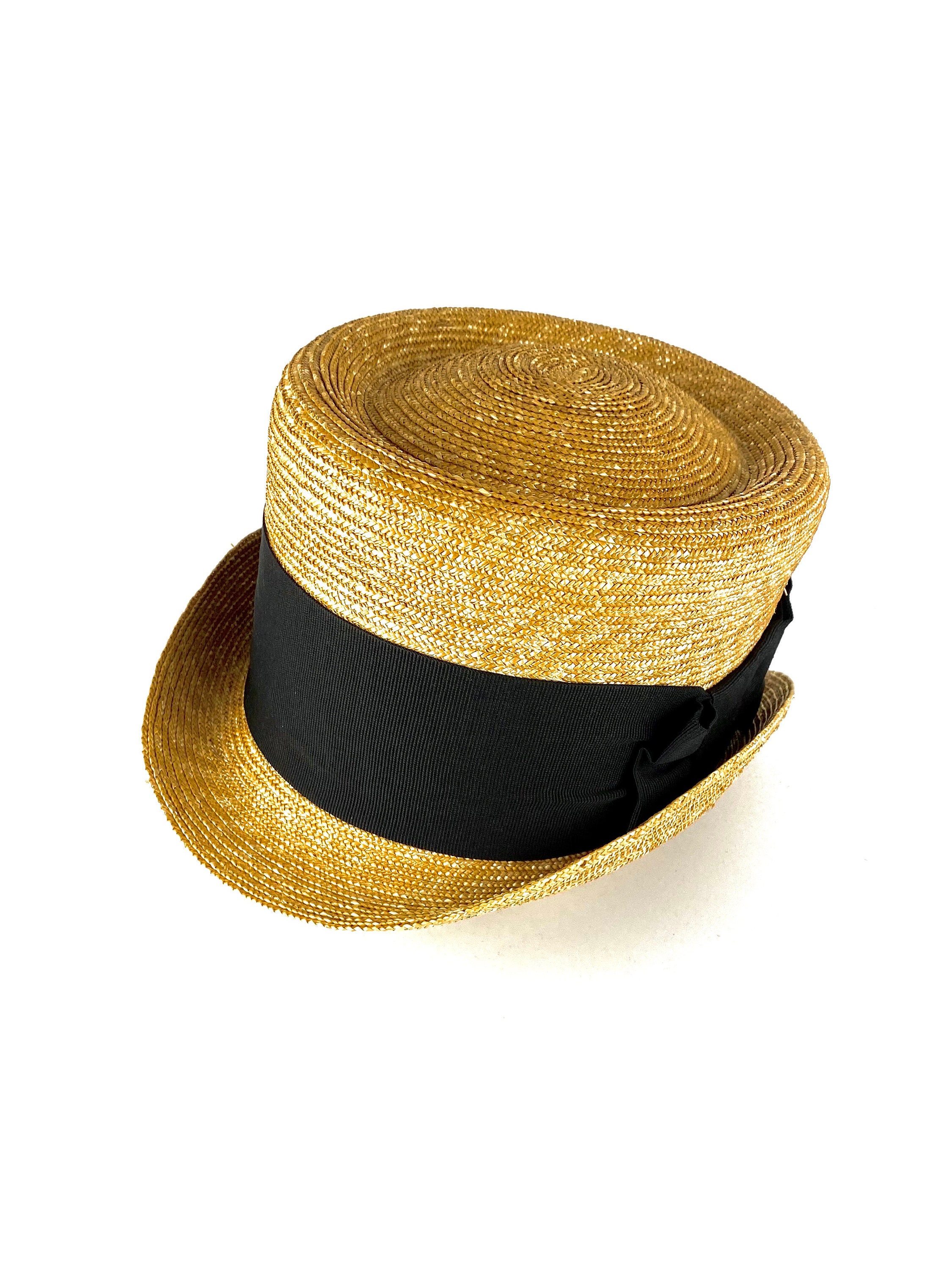 Topper Straw Hat Pork Pie Style Royal 
