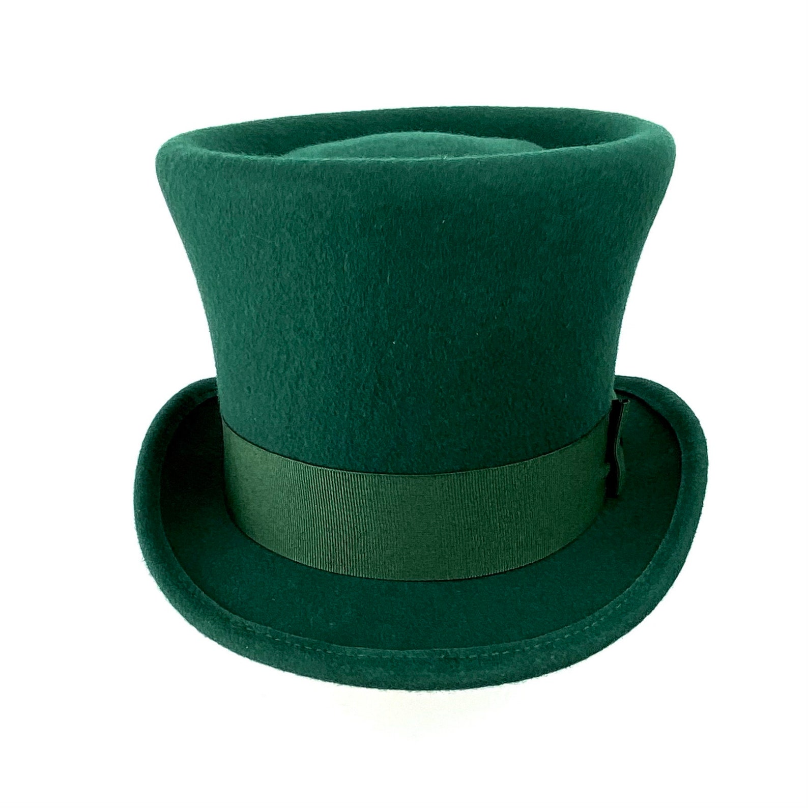 Willy Wonka Top Hat Green Felt Hat Mad Hatter Felt Hat Etsy