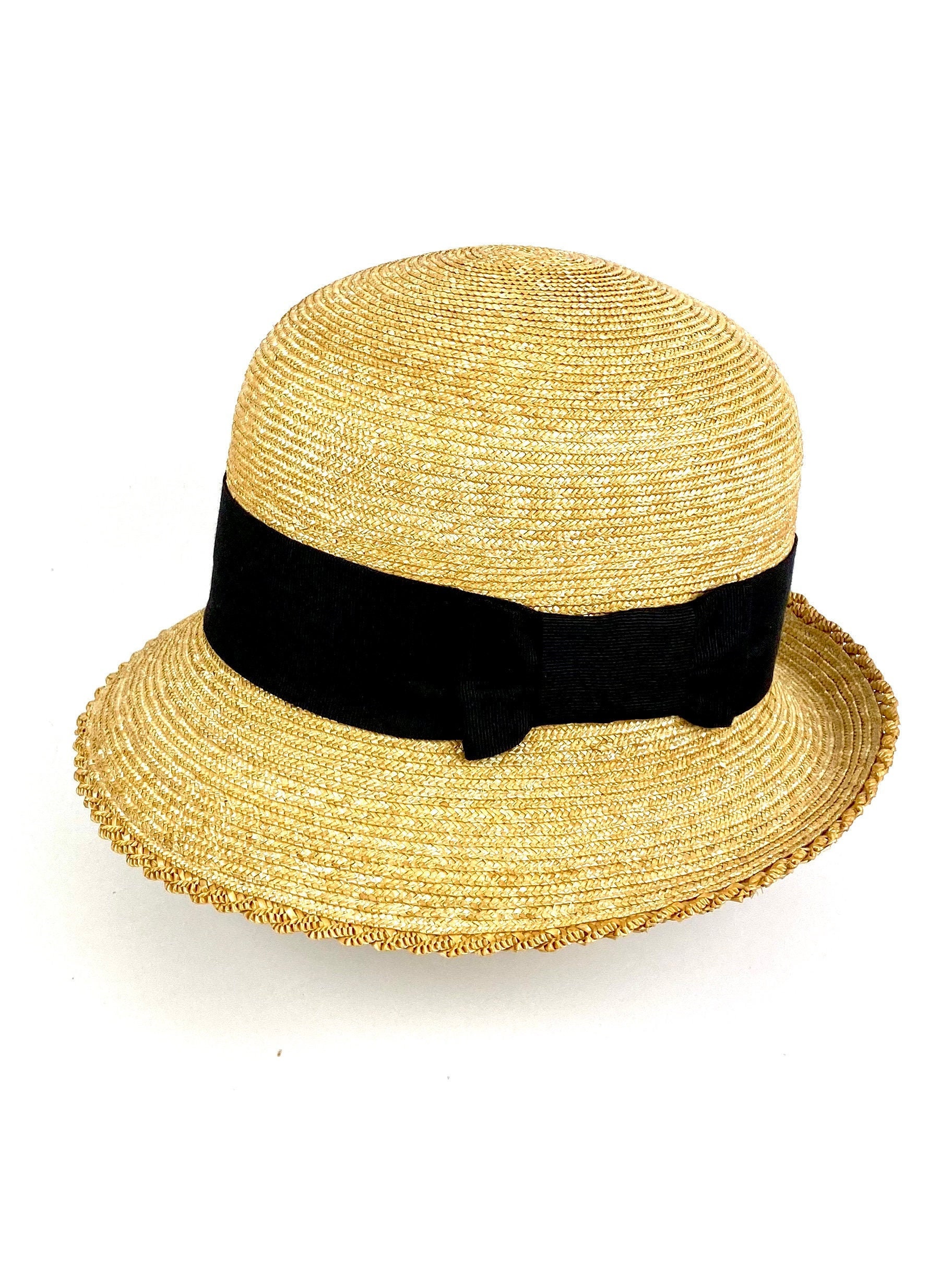 Cloche Hat with Full Sun Protection, Natural Straw Cloche Hat with Large Brim, Elegant Summer Straw Hat for Sunny Days, Woman Straw Hat
