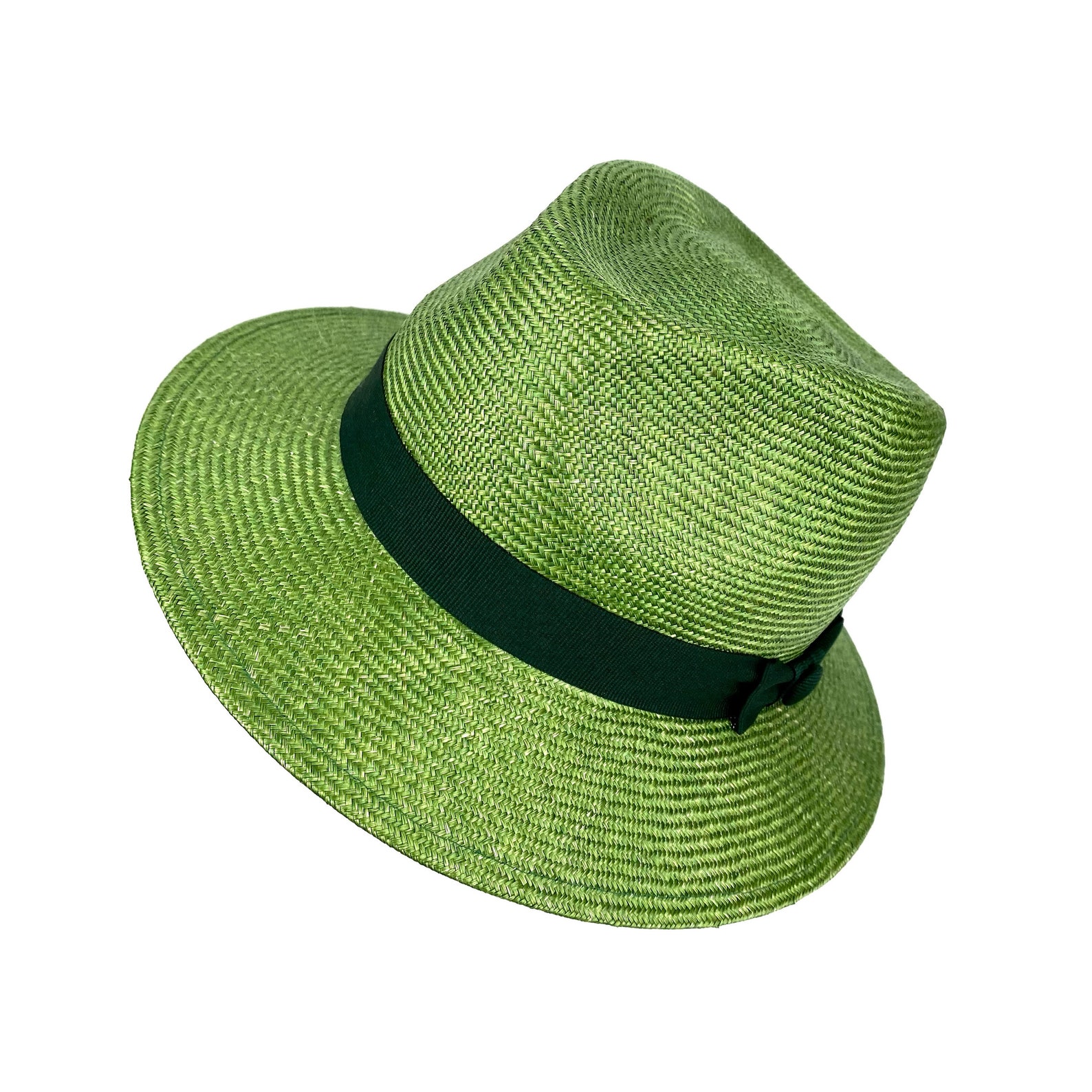 Fedora Straw Hat Man Fedora Hat Woman Fedora Hat Green Etsy