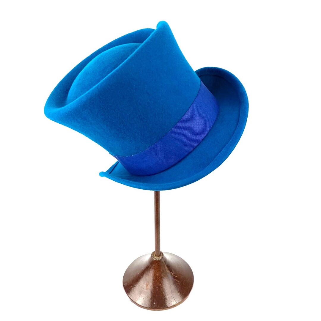 Blue Top Hat, Blue Felt Hat, Felt Top Hat, Top Hat Made to Measure, Top