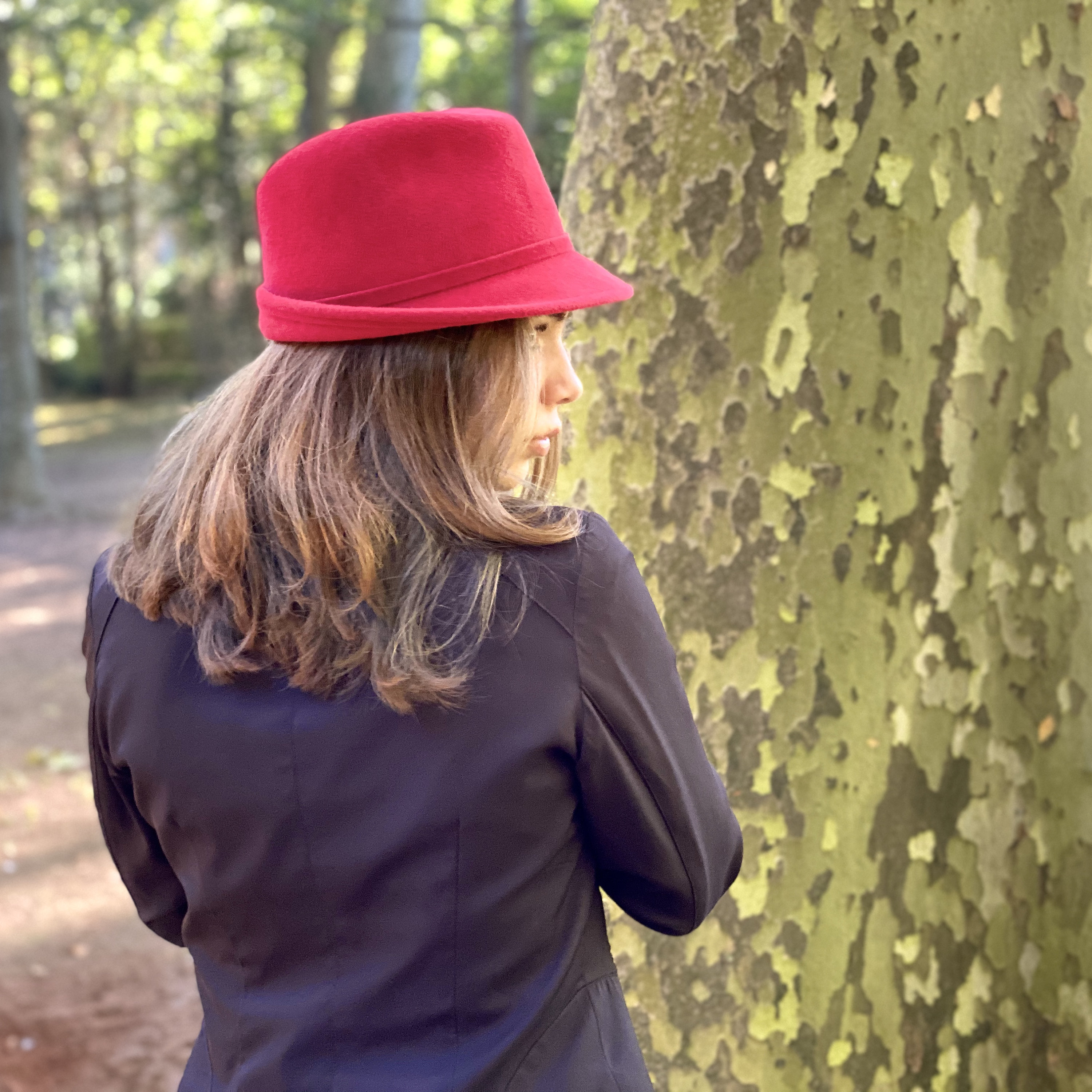 Red Fedora Hat, Fur Felt Fedora Hat, Woman Red Hat , Red Fur  display picture 3