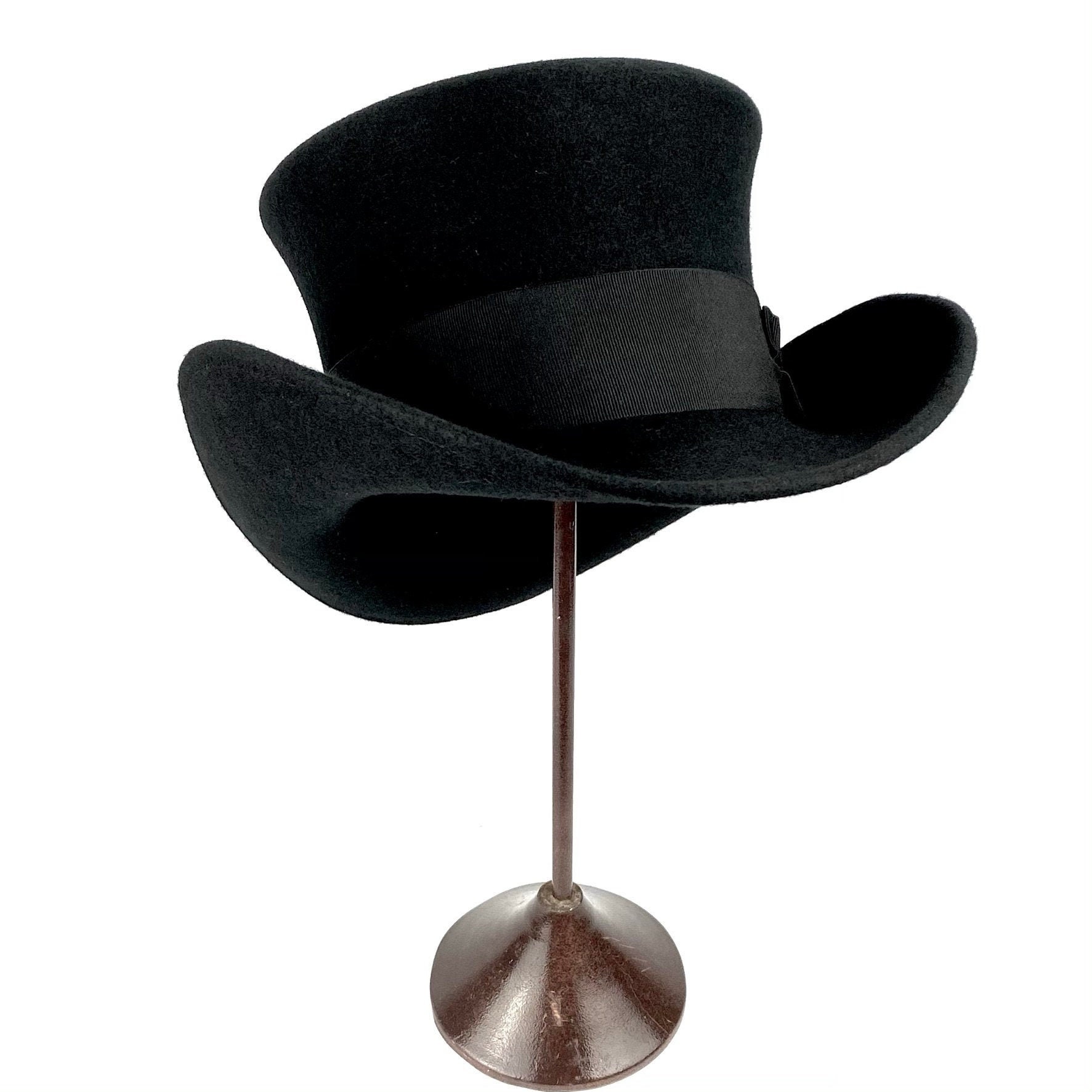 Western Top hat Top hat large brim black felt top hat wide Etsy