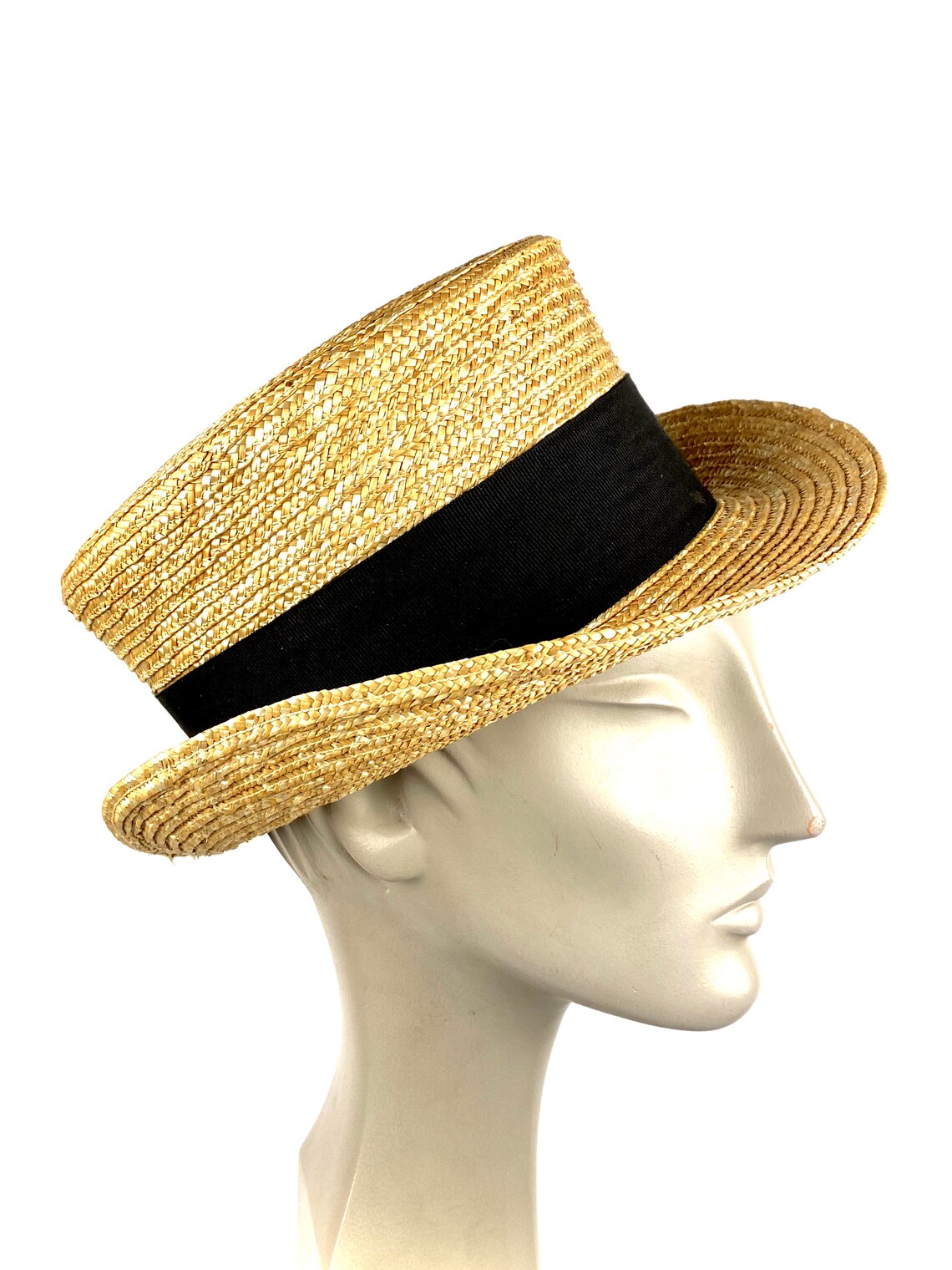 Straw top hat short crown men's edwardian straw top hat Etsy