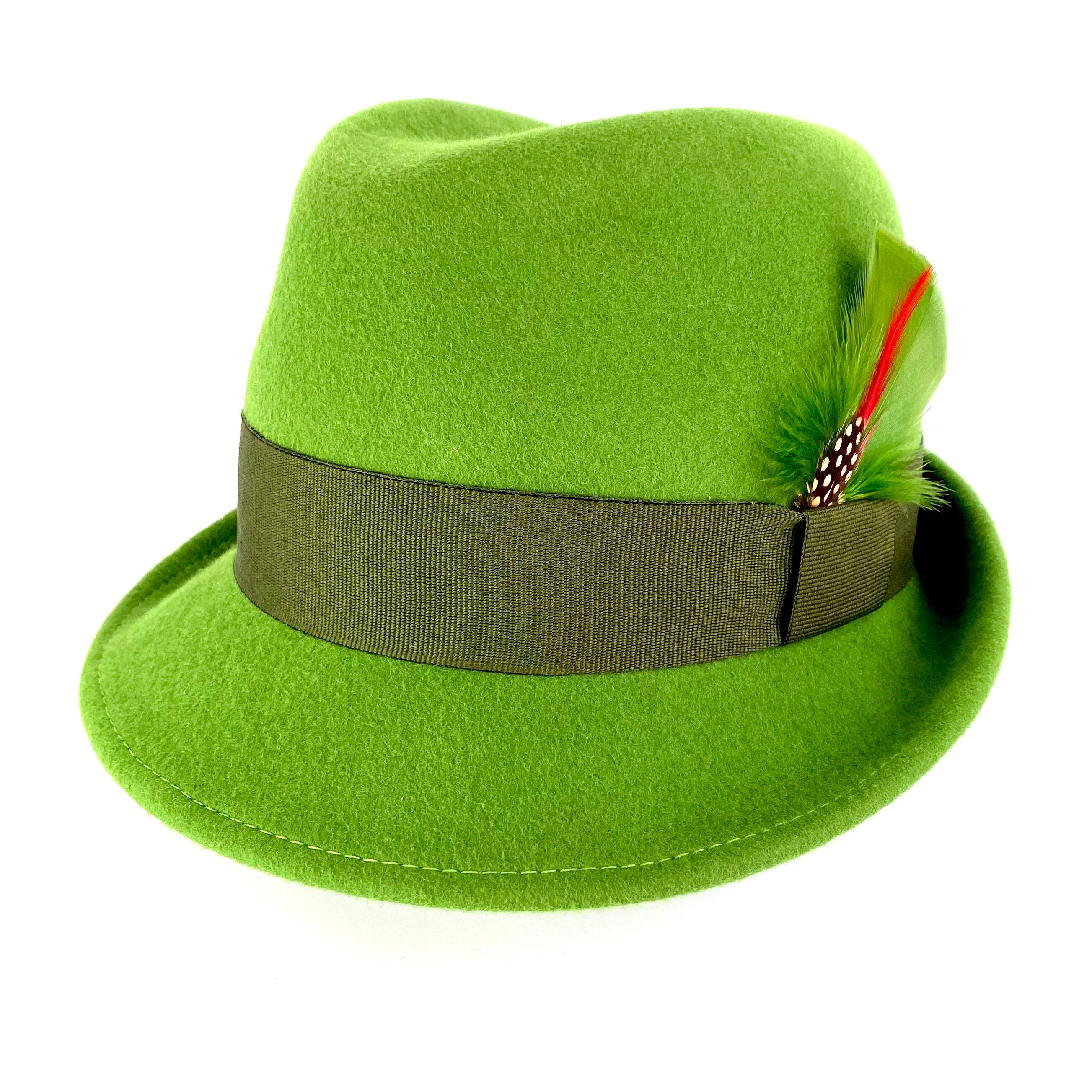 Apple Green Fedora Hat Woman Green Hat 