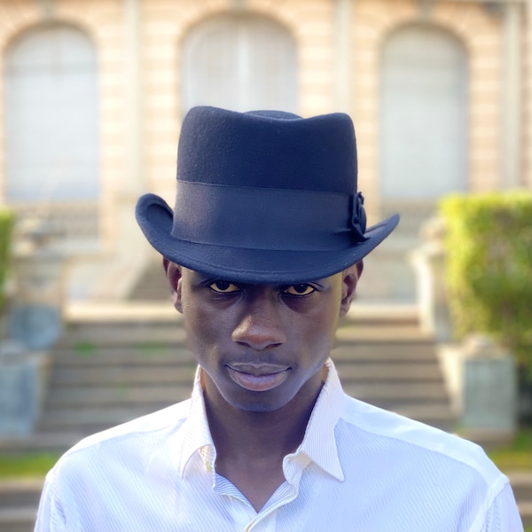 Chapeau Homburg, chapeau en feutre fait à la main, chapeau homburg pour hommes, chapeau en feutre pour hommes, chapeau fedora homme, chapeau homburg homme, homburg noir, chapeau fait sur commande