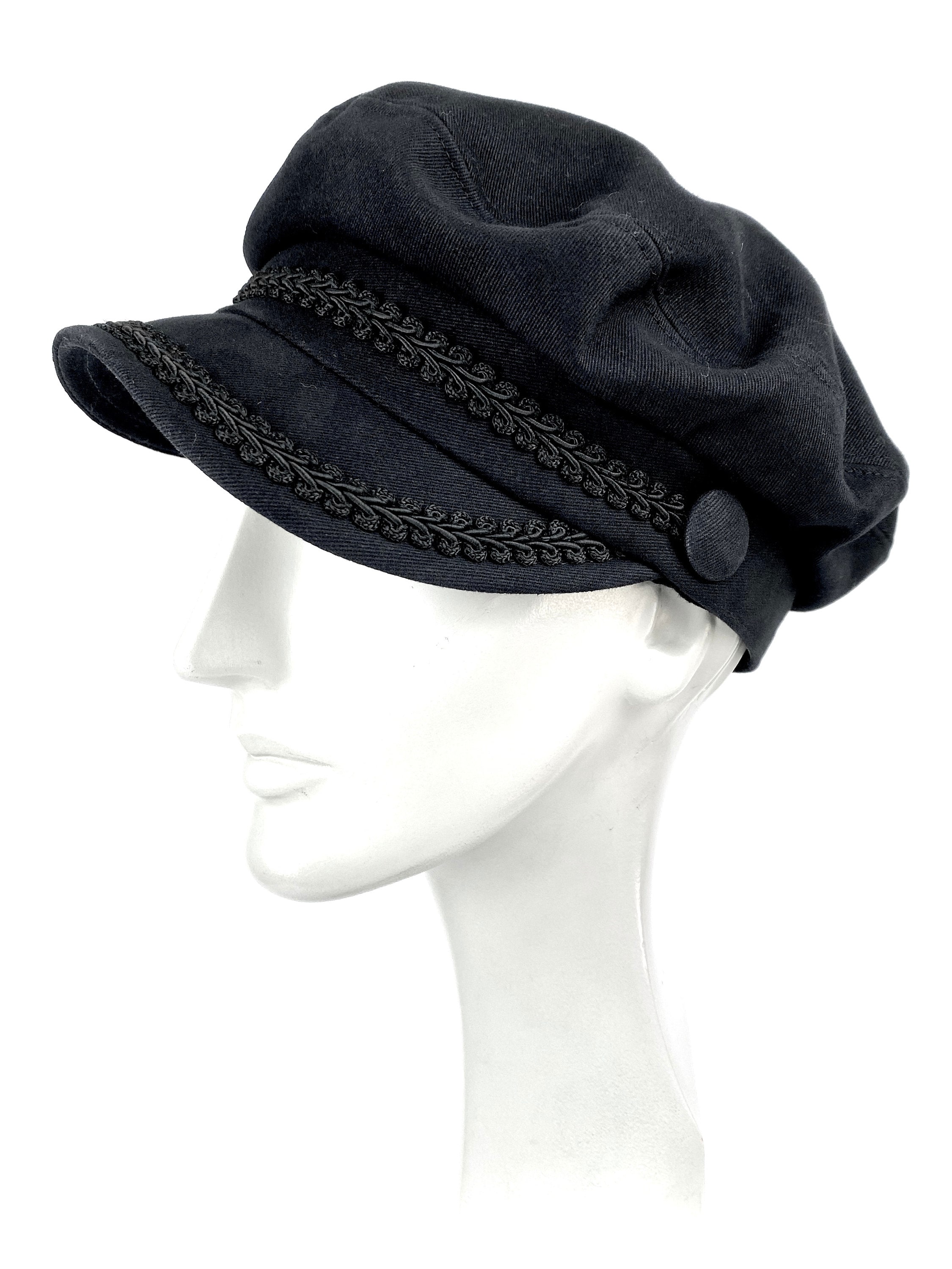 Black Sailor Hat - Handcrafted With Premium Cotton Fabric Black Sailor Hat - Handcrafted With Premium Cotton Fabric