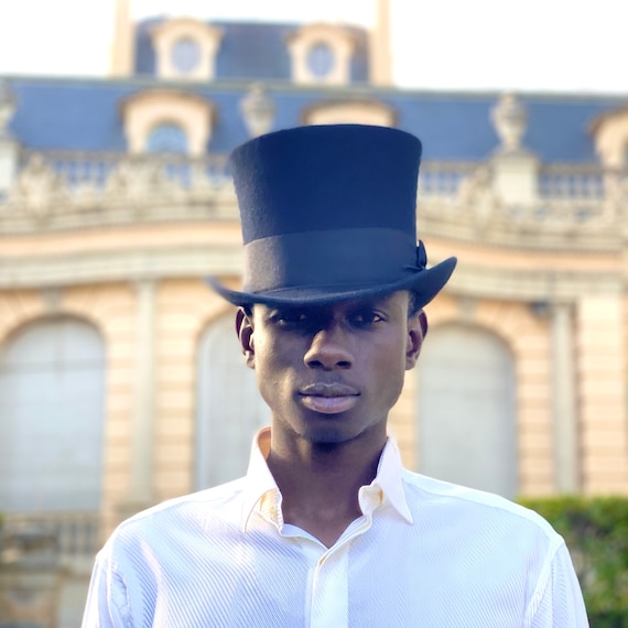 Top Hat Black Satin Look Victorian Costume Topper Top Hat Black Satin Look Victorian Costume Topper