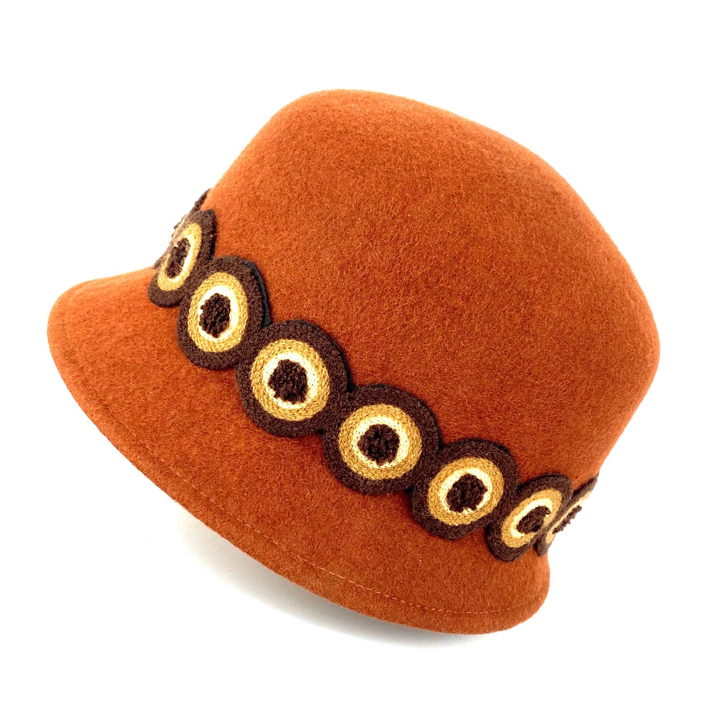 Felt Cloche Hat in Brown - Vintage Cloche Hat in Felt 
