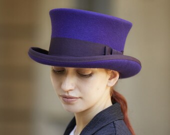 Cappello a cilindro VIOLA, cappello a cilindro basso per uomo e
