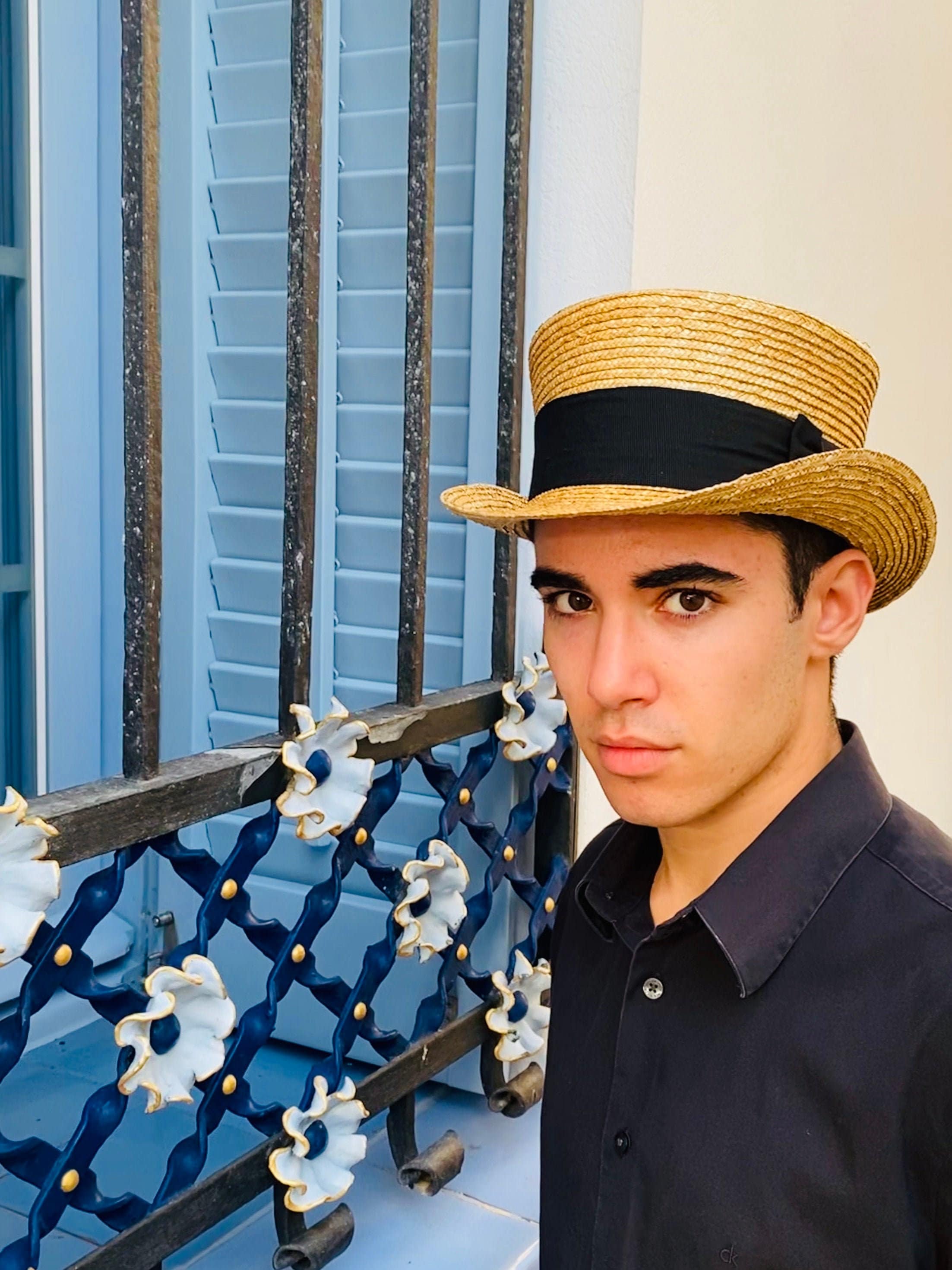 Edwardian Straw Top Hat 