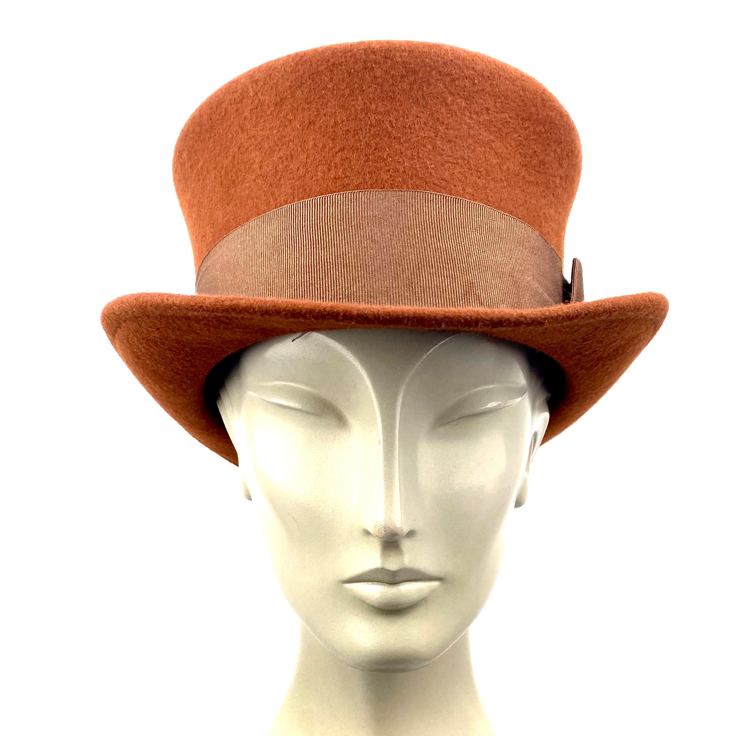 Brown Low Top Hat - Handcrafted Vintage Victorian Style Top Hat for Men ...