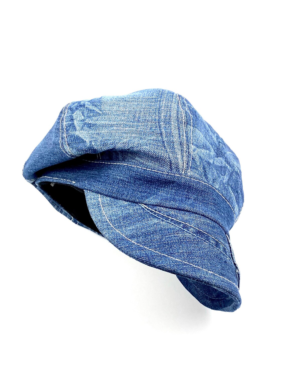 Newsboy Denim Hat Recycled Denim Cap Recycled Denim Hat | Etsy
