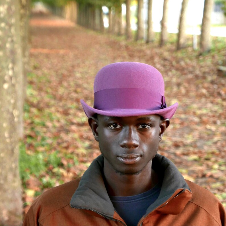 Bowler Felt Hat Billycock Hat Man Derby Hat Bowler Hat for Etsy
