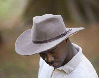 Cappello Fedora in feltro di pelliccia fatto a mano - Elegante cappello a tesa larga per uomo e donna