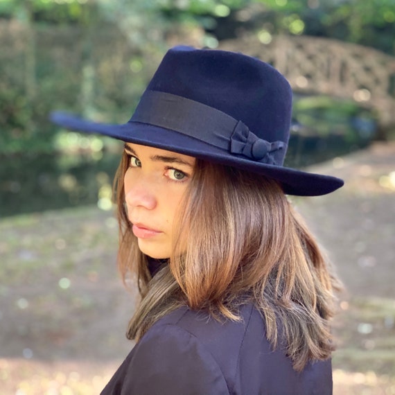 Cappello Pork Pie In Lana 100% Australiana - Fedora A Tesa Larga Stile Anni '20, Unisex, Taglia M (58cm) - 4
