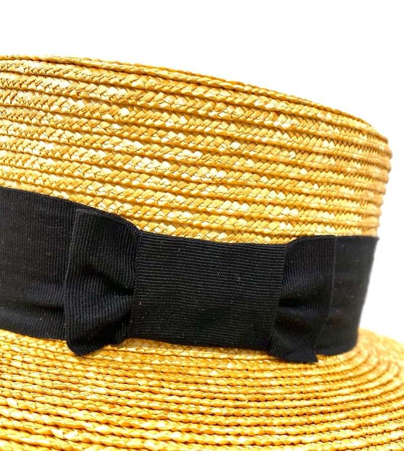Men's Boater Straw Hat Straw Boater Hat Gondolier Straw Etsy Norway