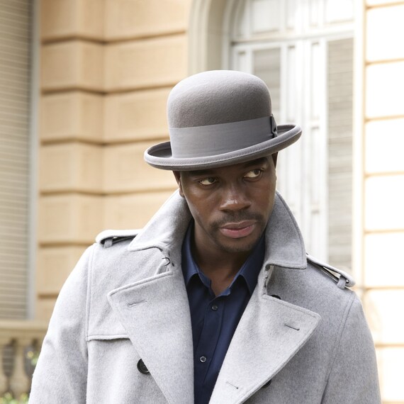 thumbnail image 2 of Men's Black Wool Felt Derby Bowler Hat – Classic Formal Fedora, Size 7 3/8, Adjustable Fit, Timeless Elegance For Every Occasion 2 of 12