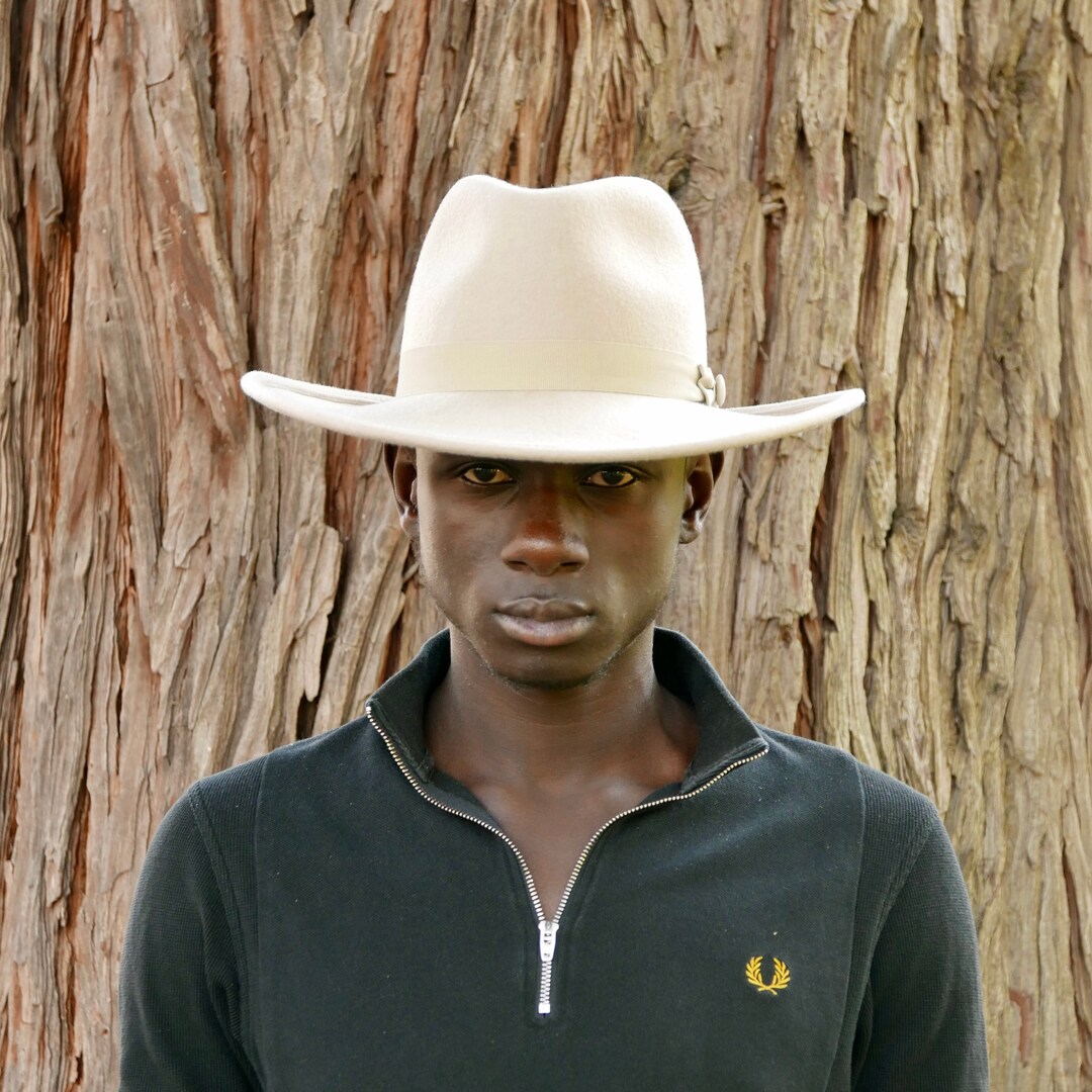OFF-White (the brand) FEDORA Large Brim Fedora, Off-white Fedora Hat, Wide Brim Fedora  main image 4