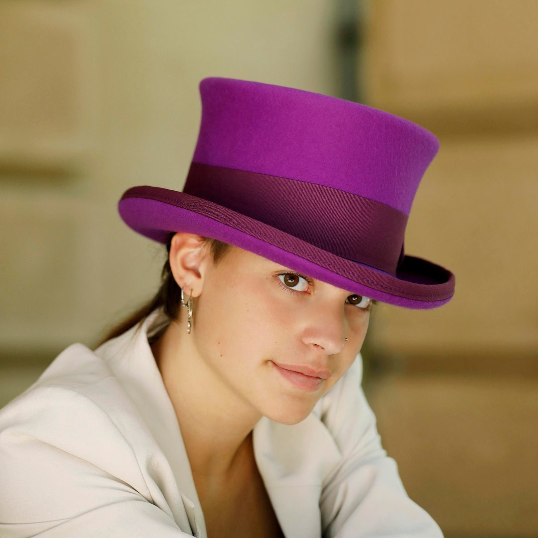 Low Top Hat, MAGENTA Top Hat, Purple Low Top Hat, Lilac Top Hat, Violet