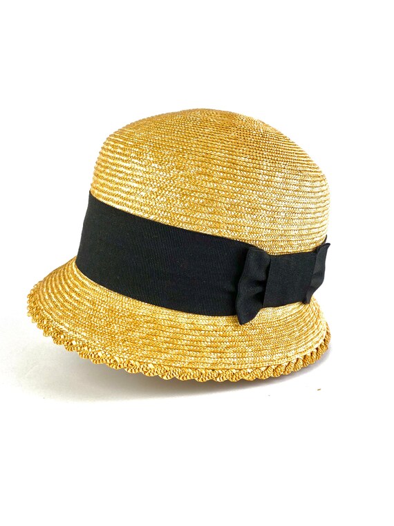 1920s Straw Hat, Cloche Straw Hat in Twenties Style, Elegant Summer Straw Hat, Handmade Straw Hat, Natural Straw Hat, Women's Straw Hat