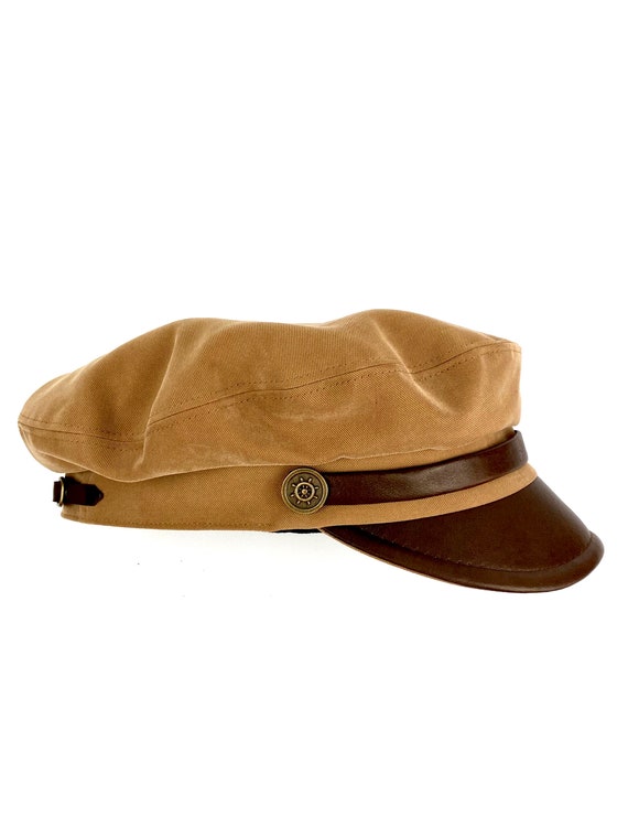 Cappellino da marinaio in cammello con visiera in pelle | Etsy Italia