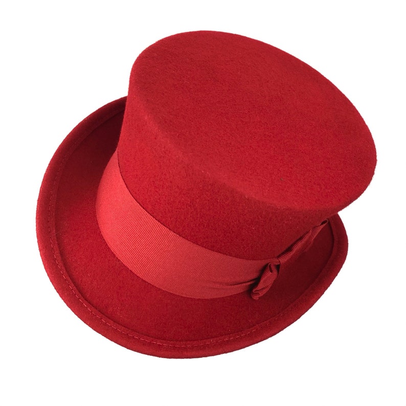 Red Top Hat Men Top Hat Women Top Hat Victorian Red Top Etsy