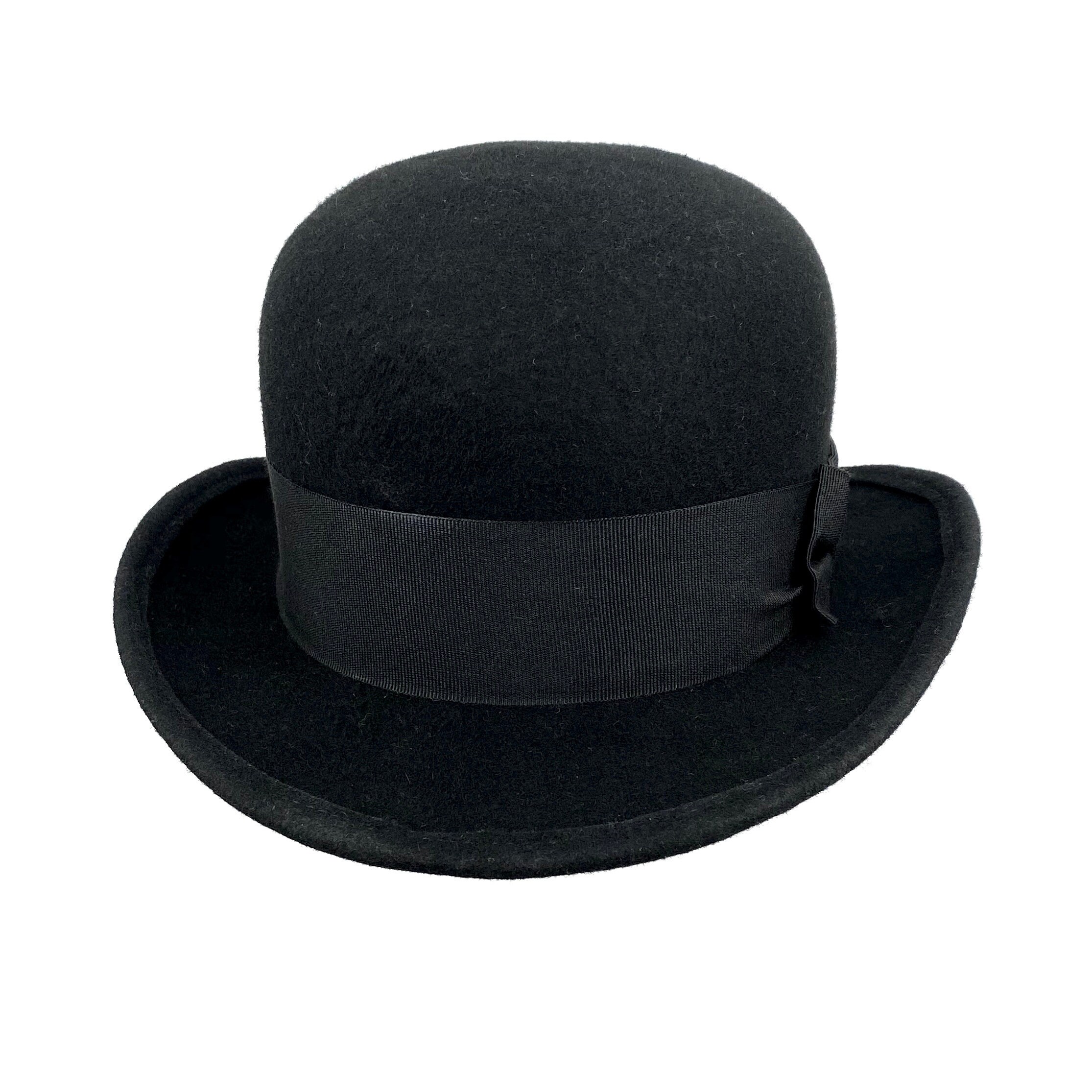Black Felt Bowler Hat Men's Derby Hat 