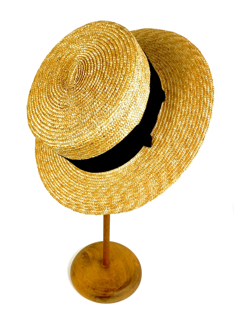 Men's Boater Straw Hat Straw Boater Hat Gondolier Straw Etsy Norway