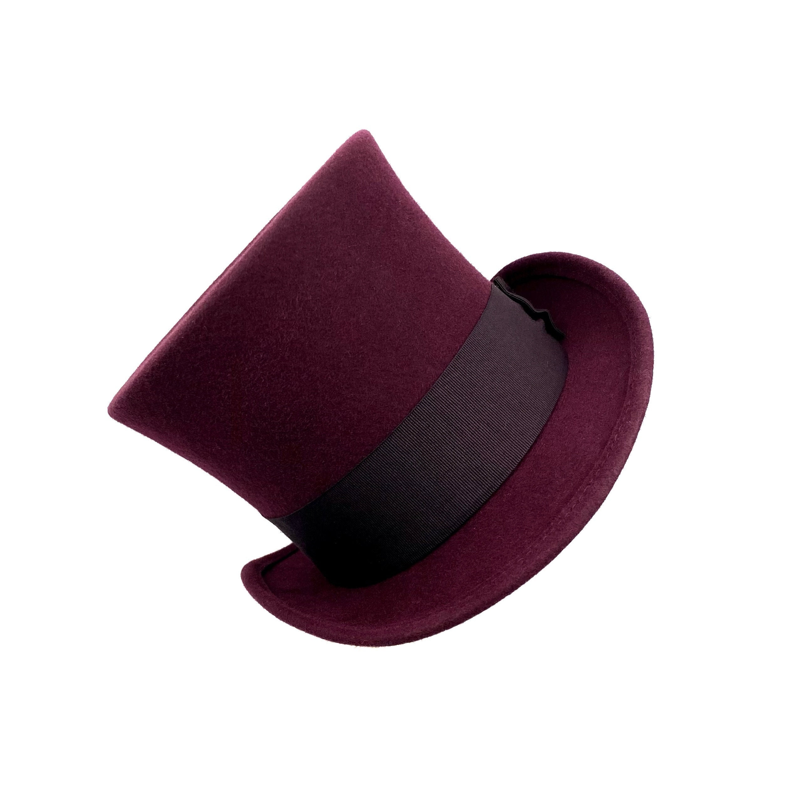 Sombrero de copa alto, sombrero de copa negro, chistera eduardiana,  chistera de hombre, sombrero de copa grande, sombrero de fieltro negro -   España