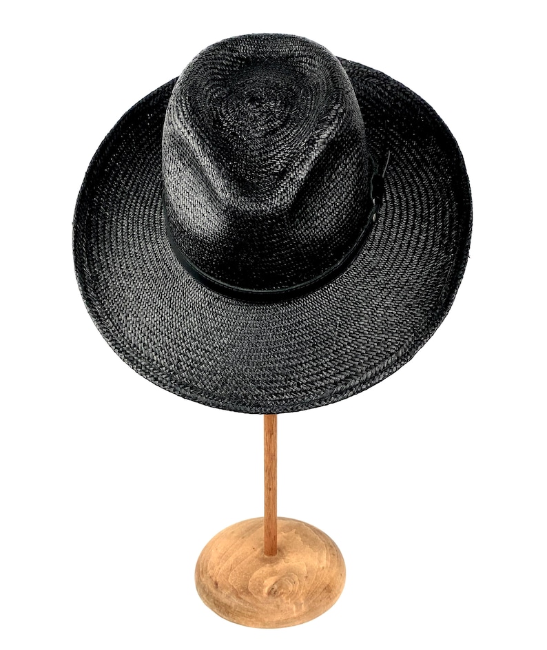 Cameron Black Braided Faux-Suede Panama Hard Brim Hat main image 1