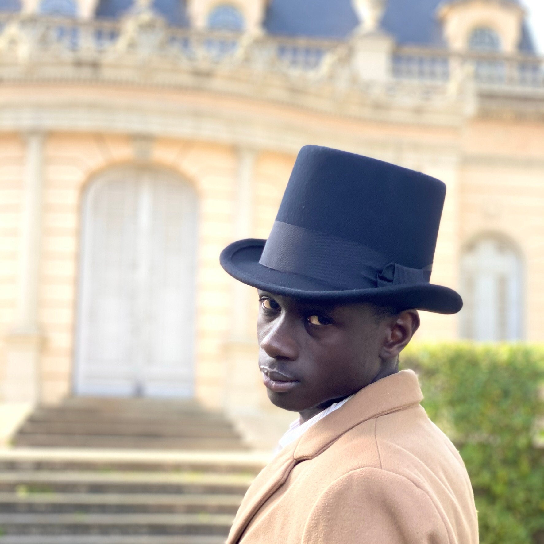 Black Top Hat From 19th Century Empire Era Stovepipe Top Hat