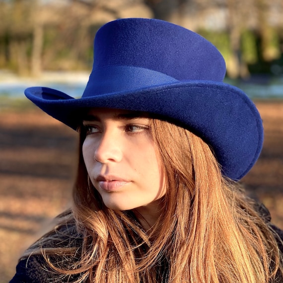 sombrero de copa azul Accesorios Sombreros y gorras Sombreros de vestir Sombreros de copa Sombrero de copa Slouchy hecho de pana de algodón reciclado 