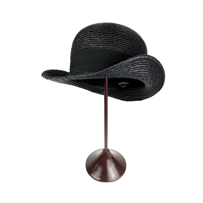 Bowler Straw Hat Bowler Hat Men Black Bowler Hat Black Etsy