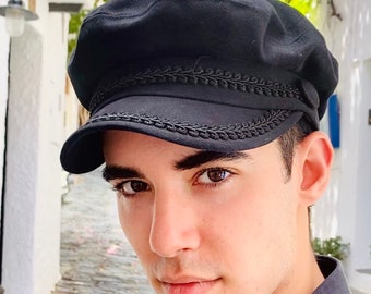 Black Sailor Hat - Handcrafted With Premium Cotton Fabric