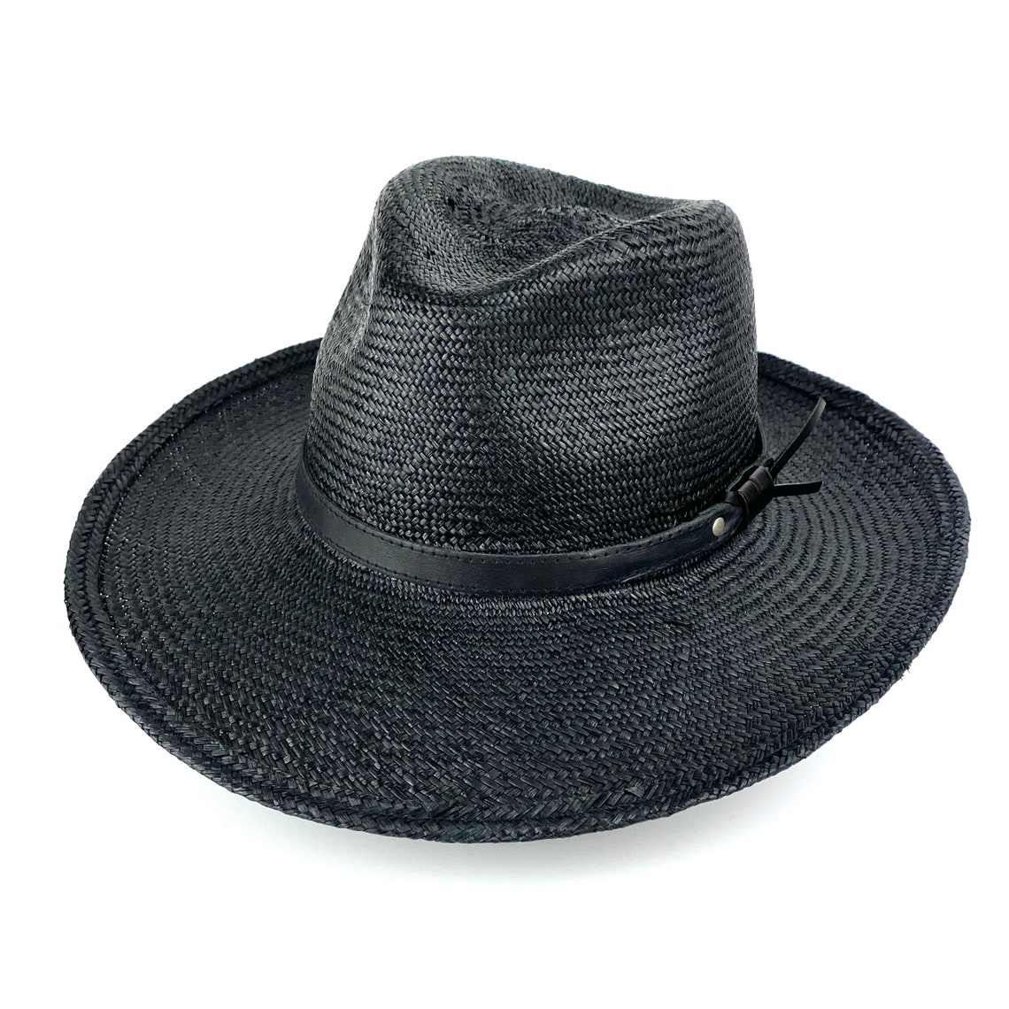 Wide Brim Black Fedora Panama Hat Genuine Black Panama Hat | Etsy