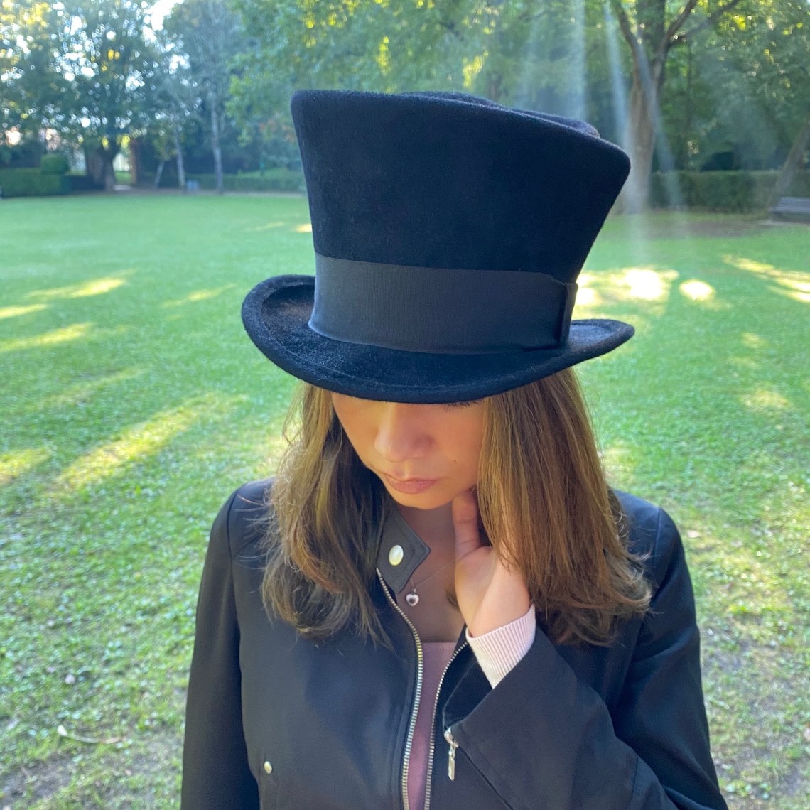 Edwardian Hat Black Topper Hat Black Top Hat Black Fur Felt Etsy