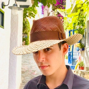 Panama Fedora Hat with Wide Brim - Large Brim Straw Panamà Hat for Men and Women