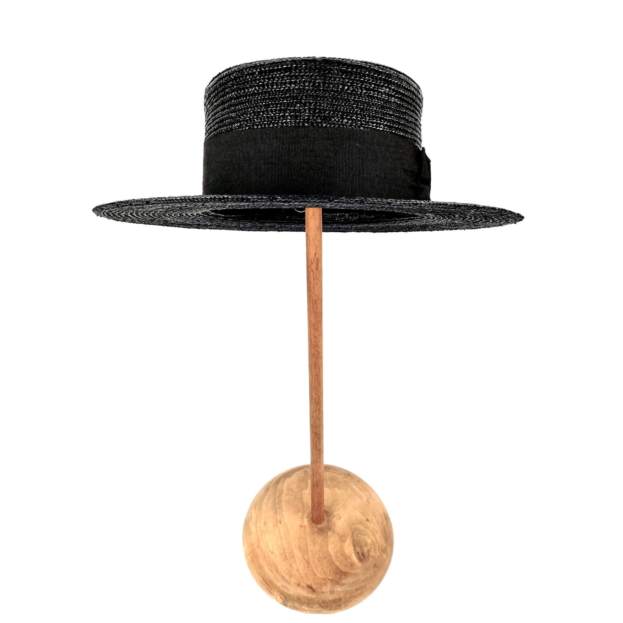 Wyeth Everly Straw Boater Hat, Black Visaya Boater - Black - Bagtazo main image 3
