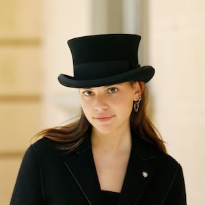 ZWARTE hoge hoed - elegante zwarte lage hoge hoed - klassieke vintage stijl voor heren en dames