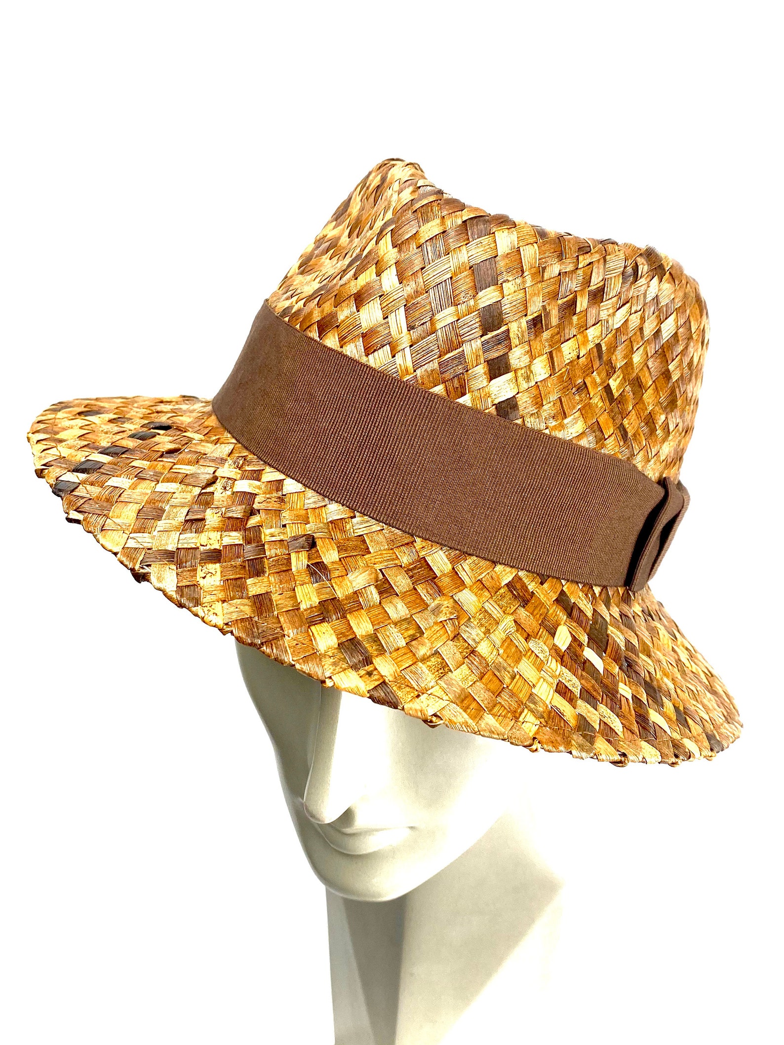 Trilby straw hat ventilated straw hatman and woman fedora | Etsy