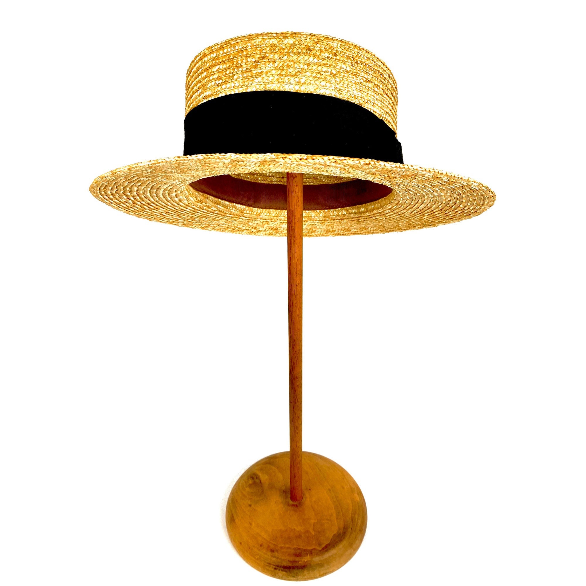 Boater Straw Hat for Men and Women - Straw Canotier Hat Ideal for Summer Outfits