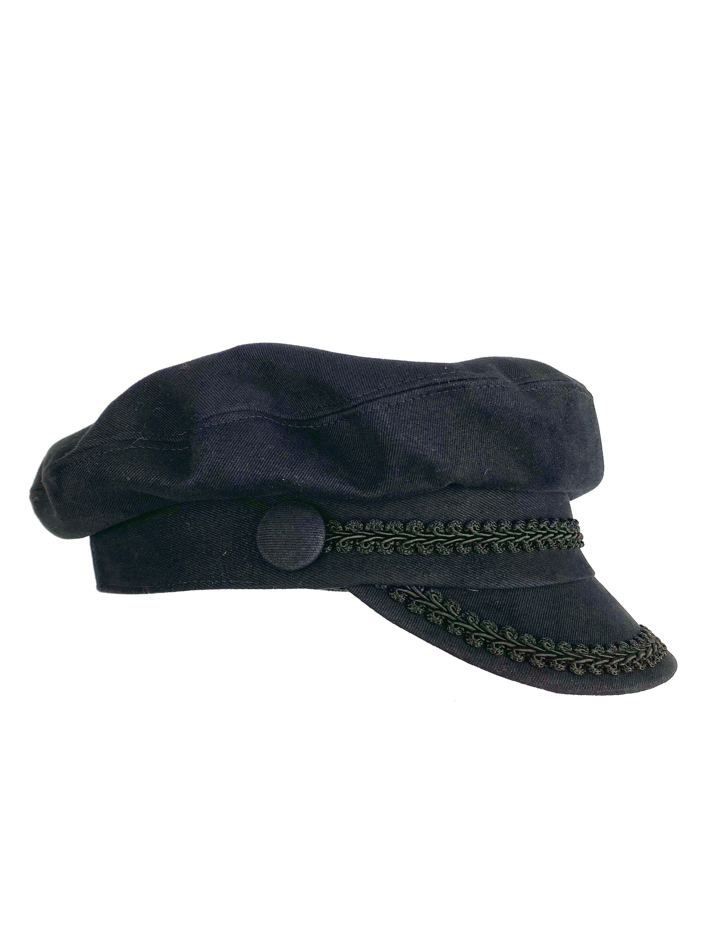 Black Sailor Hat - Handcrafted with Premium Cotton Fabric - Classic Nautical Cap